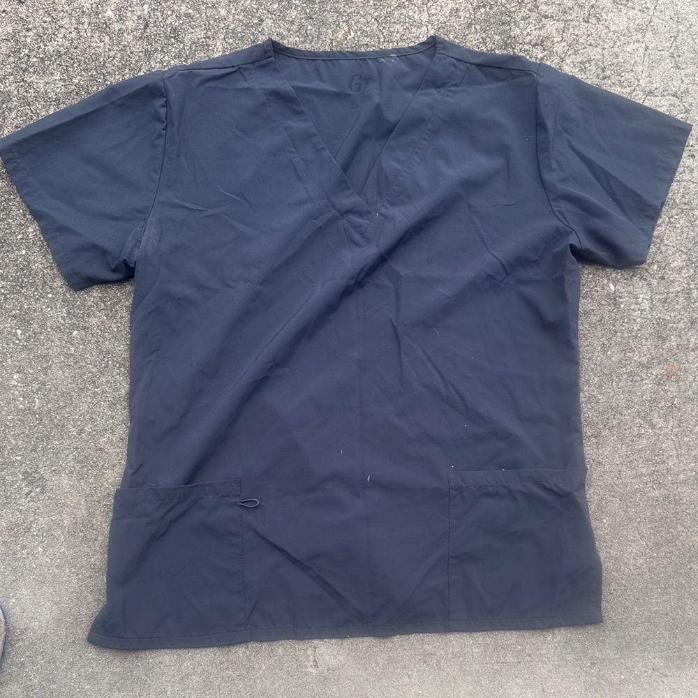 Classic Navy V-Neck Women's Top
